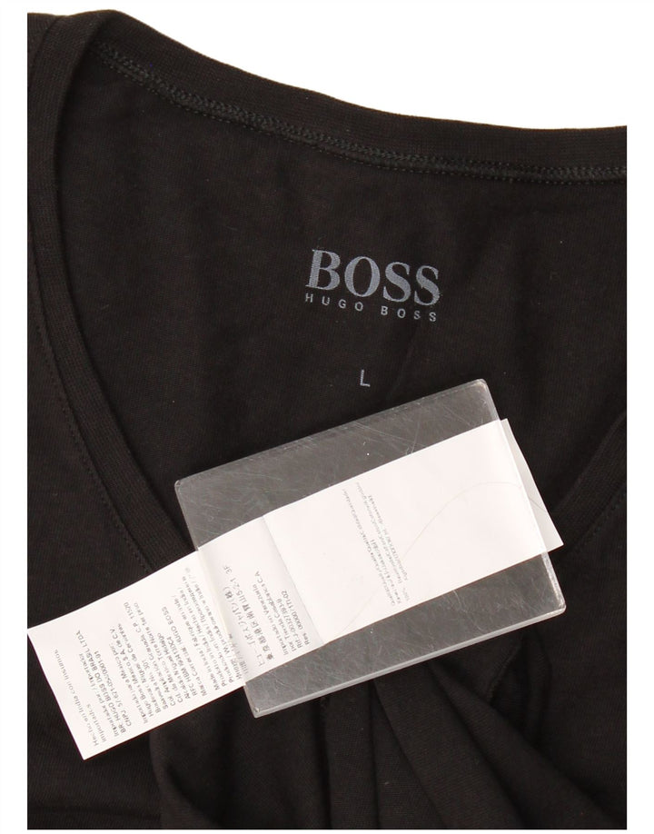 T-shirt da uomo HUGO BOSS Top grande in cotone nero