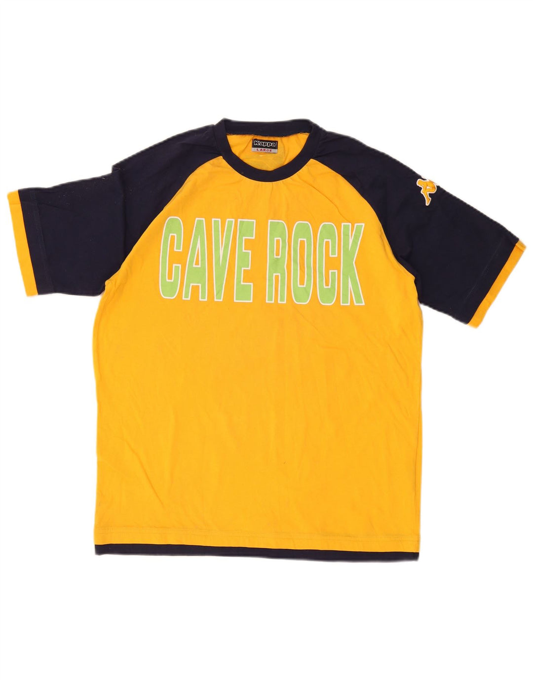 T-shirt grafica da uomo KAPPA Top grande in cotone color block giallo