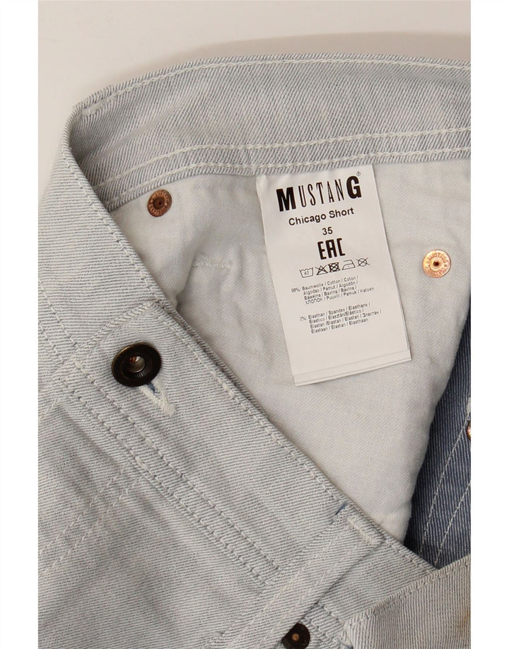 Pantaloncini di jeans da uomo Mustang W35 cotone a righe grandi blu