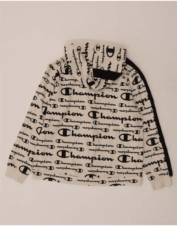 Maglione con cappuccio e zip Champion per ragazzi 11-12 anni Large White Colourblock