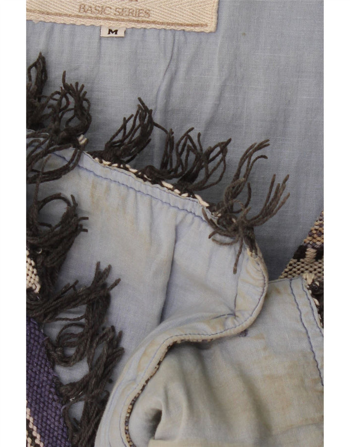 Gilet vintage da uomo in cotone a righe multicolori medio