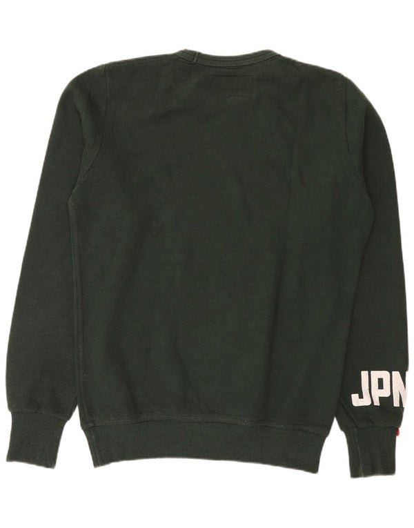 Felpa grafica da uomo Superdry Maglione in cotone verde medio