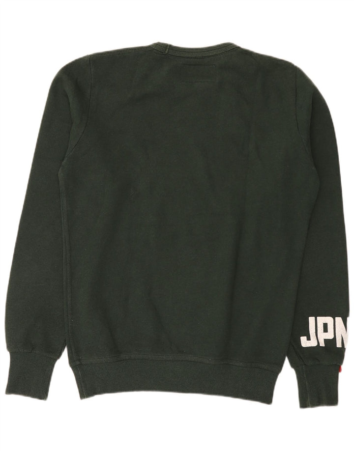 Felpa grafica da uomo Superdry Maglione in cotone verde medio