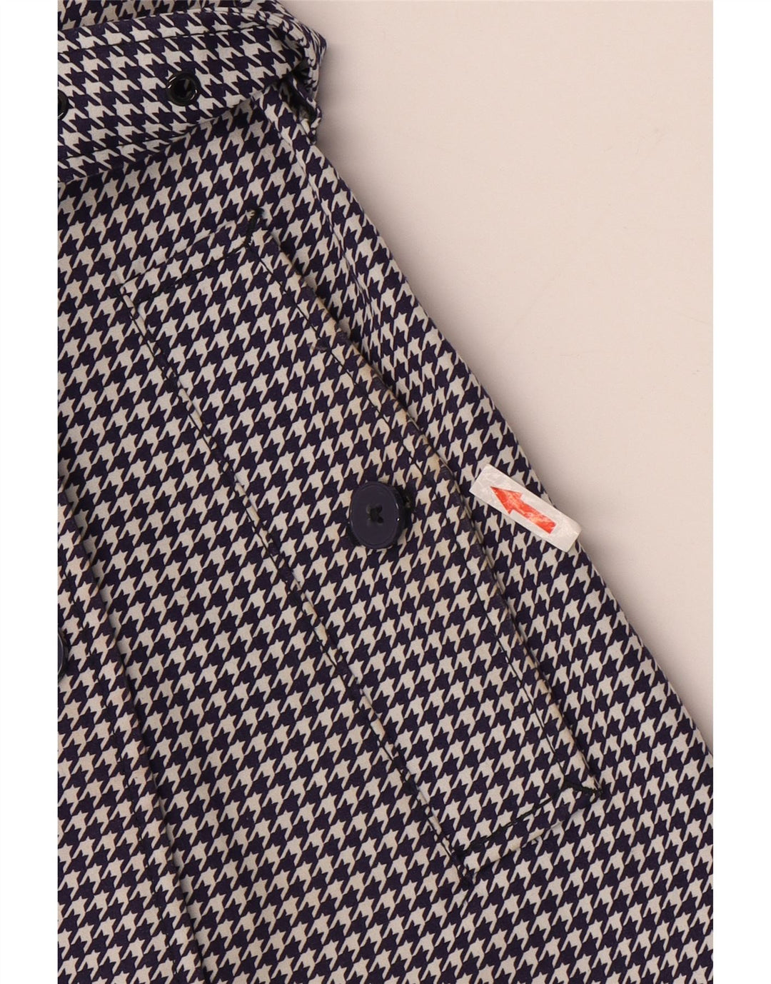 Trench da donna Jack Wills UK 8 piccolo cotone pied de poule blu navy