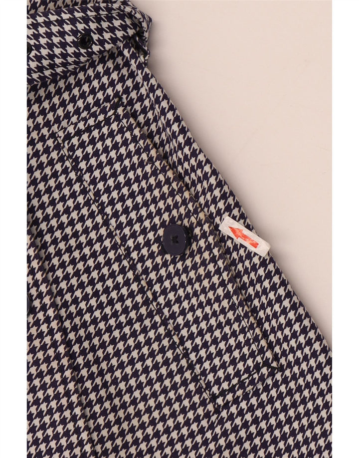 Trench da donna Jack Wills UK 8 piccolo cotone pied de poule blu navy