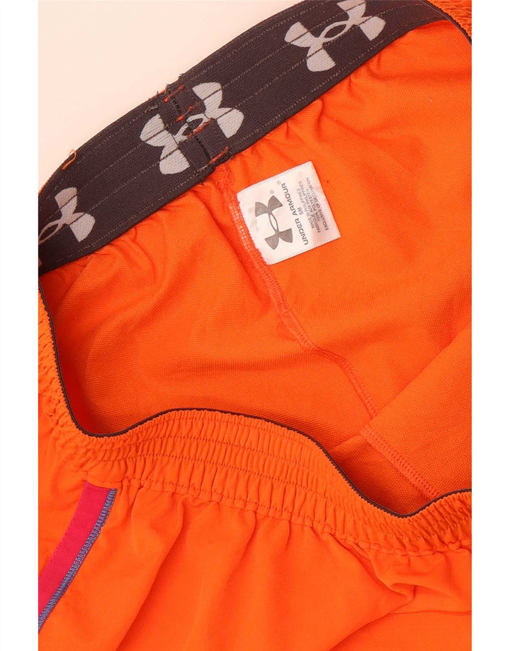 Pantaloncini sportivi da donna Under Armour UK 8 Small Poliestere a righe arancioni