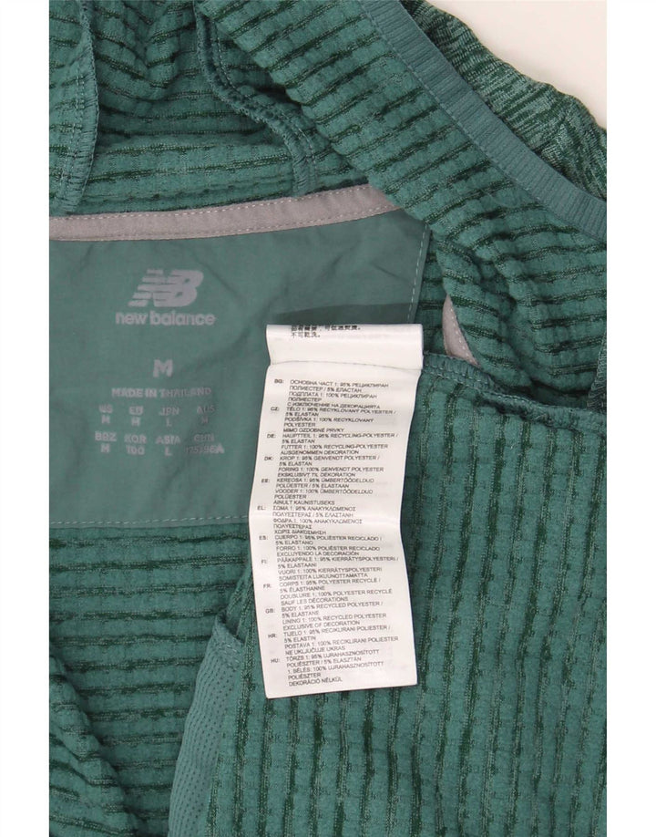 Giacca da ginnastica con cappuccio da uomo New Balance in poliestere chiazzato verde medio