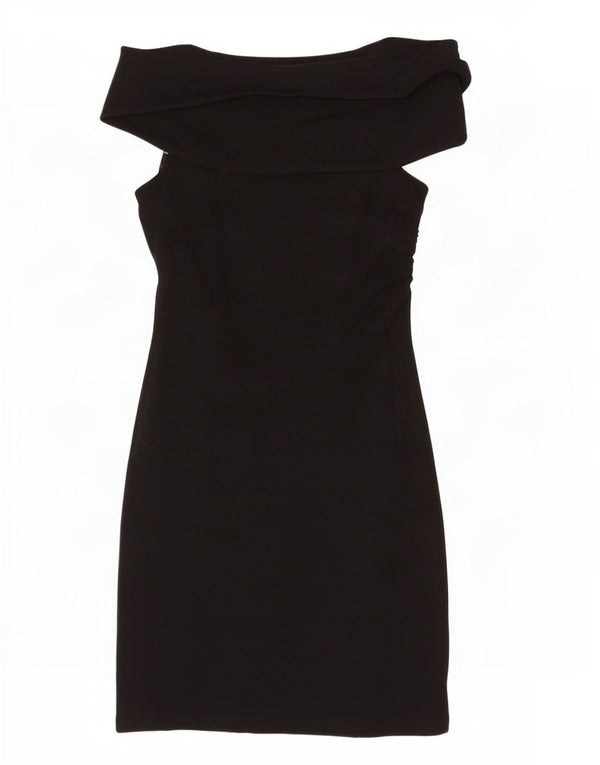 Abito tubino senza maniche da donna Zara UK 8 piccolo in cotone nero