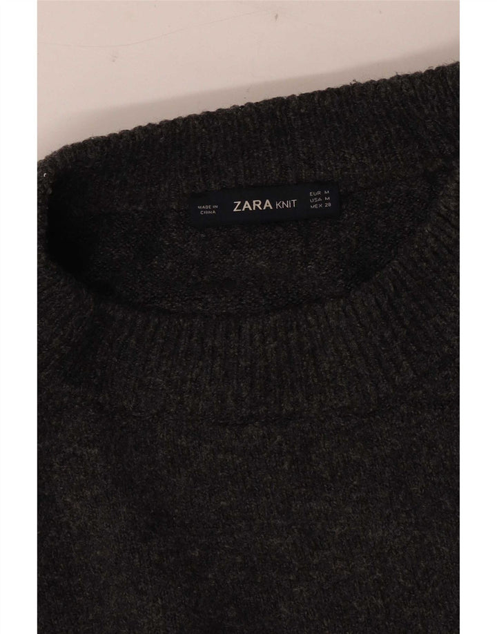 Maglione maglione girocollo oversize da donna Zara UK 14 Grigio medio