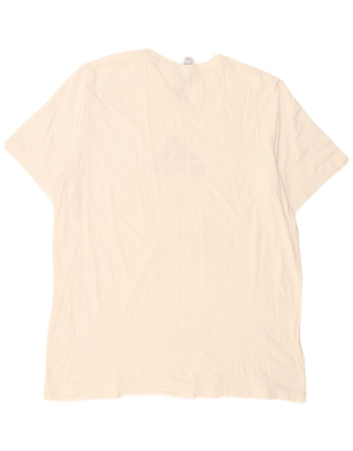 T-shirt grafica da uomo Adidas Top XL in cotone bianco