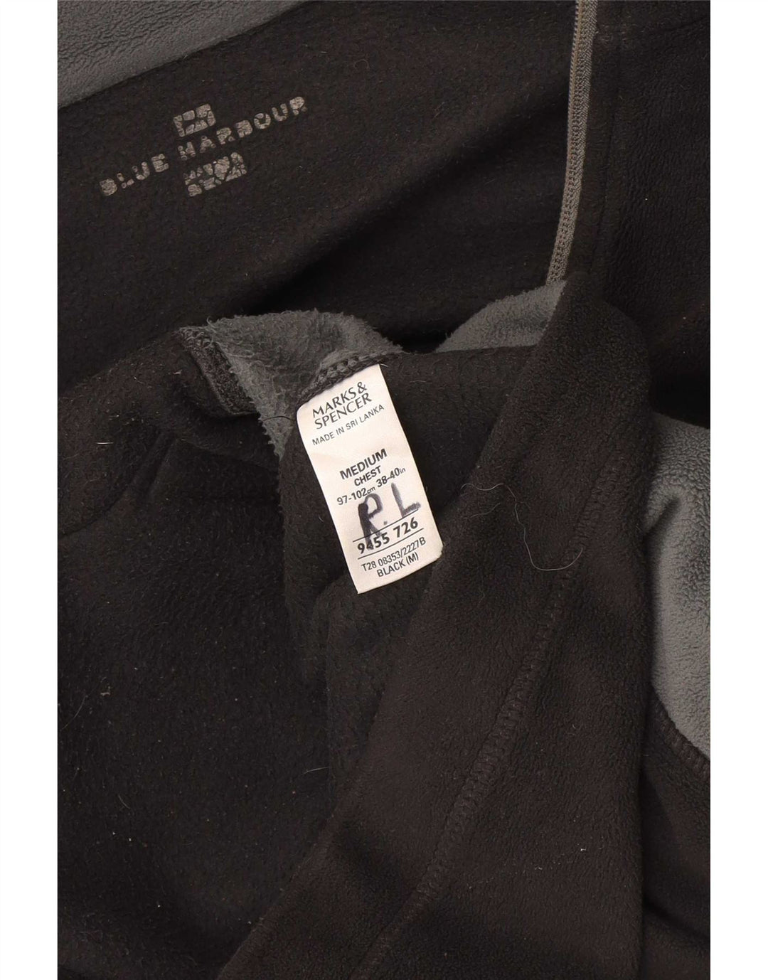 Giacca in pile Marks & Spencer da uomo blu Harbour UK 38 medio nero