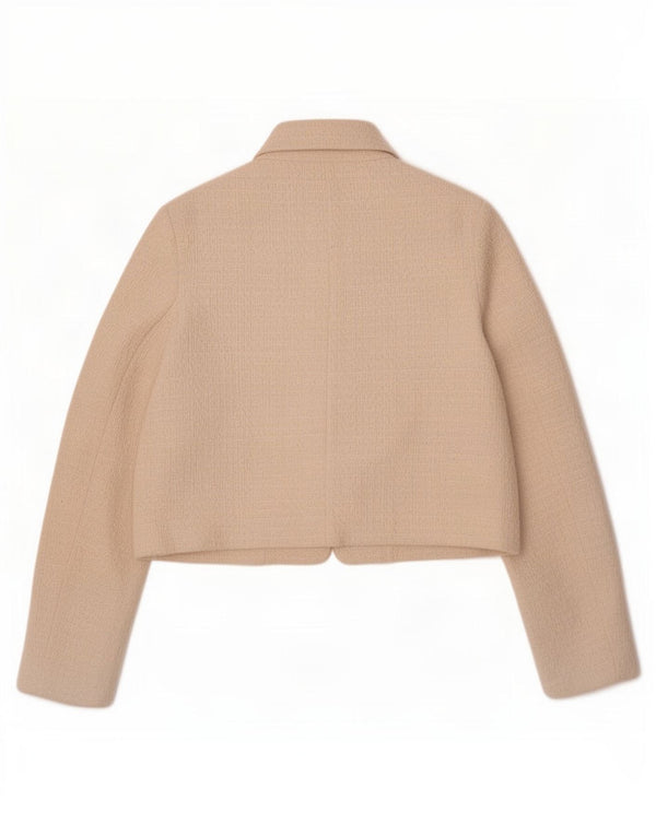 Giacca Bolero da donna Zara UK 10 piccola in cotone bianco sporco