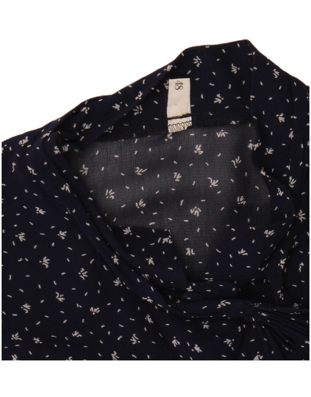 Camicetta trasparente da donna vintage IT 48 XL Blu navy maculato