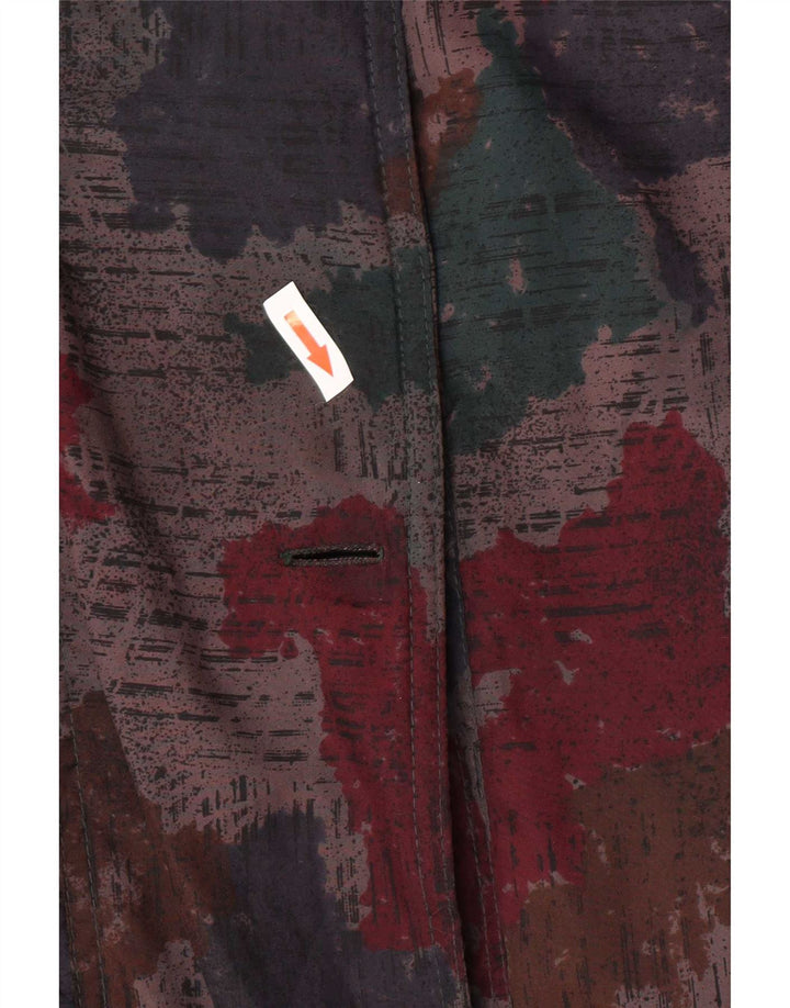 Cappotto vintage da donna con motivo astratto, giacca a vento UK 24 4XL Multicolor
