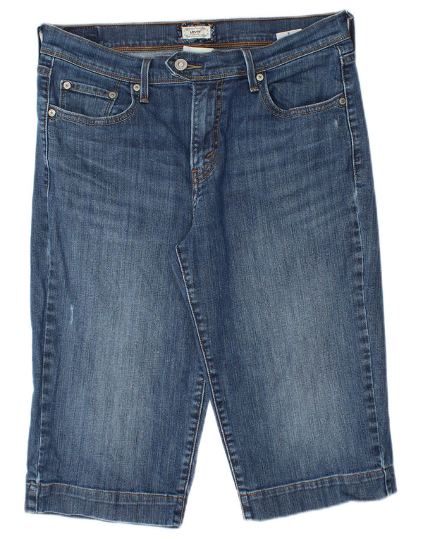LEVI'S Bermuda da donna in denim invecchiato Pantaloncini US 8 medi W28 cotone blu