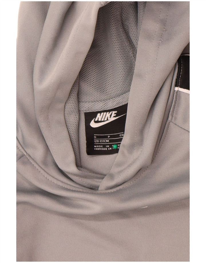 Felpa con cappuccio grafica Nike da ragazzo, 8-9 anni, piccola, in poliestere color block grigio