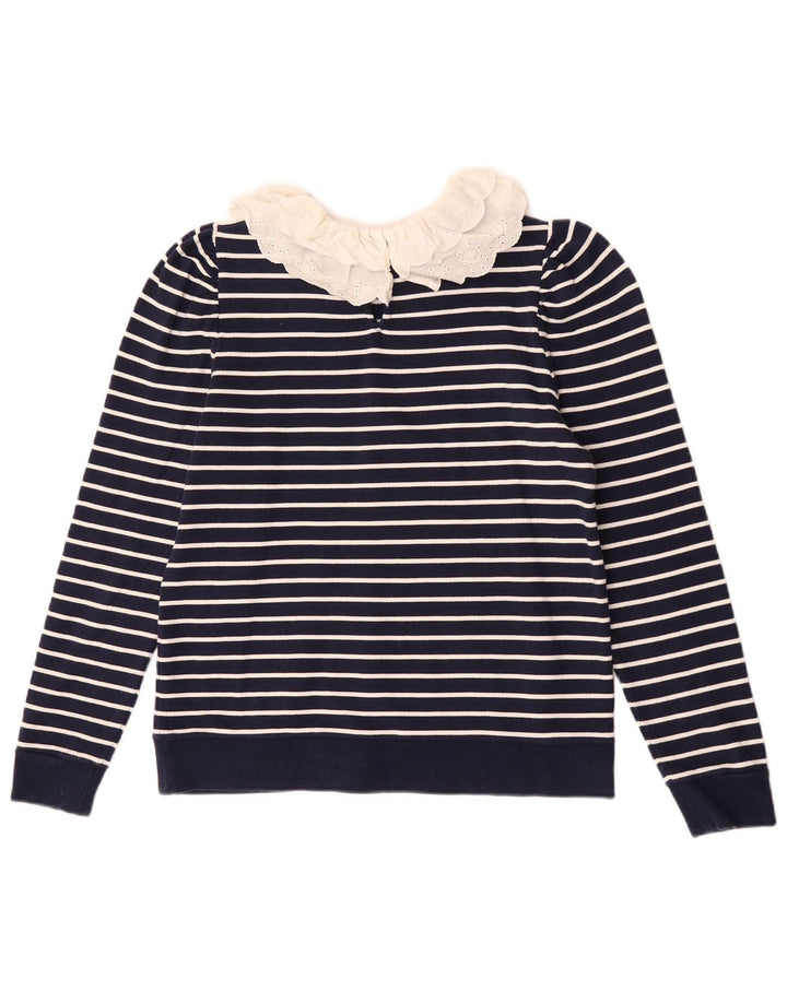 Boden Felpa da donna Maglione UK 10 Piccolo cotone a righe blu navy