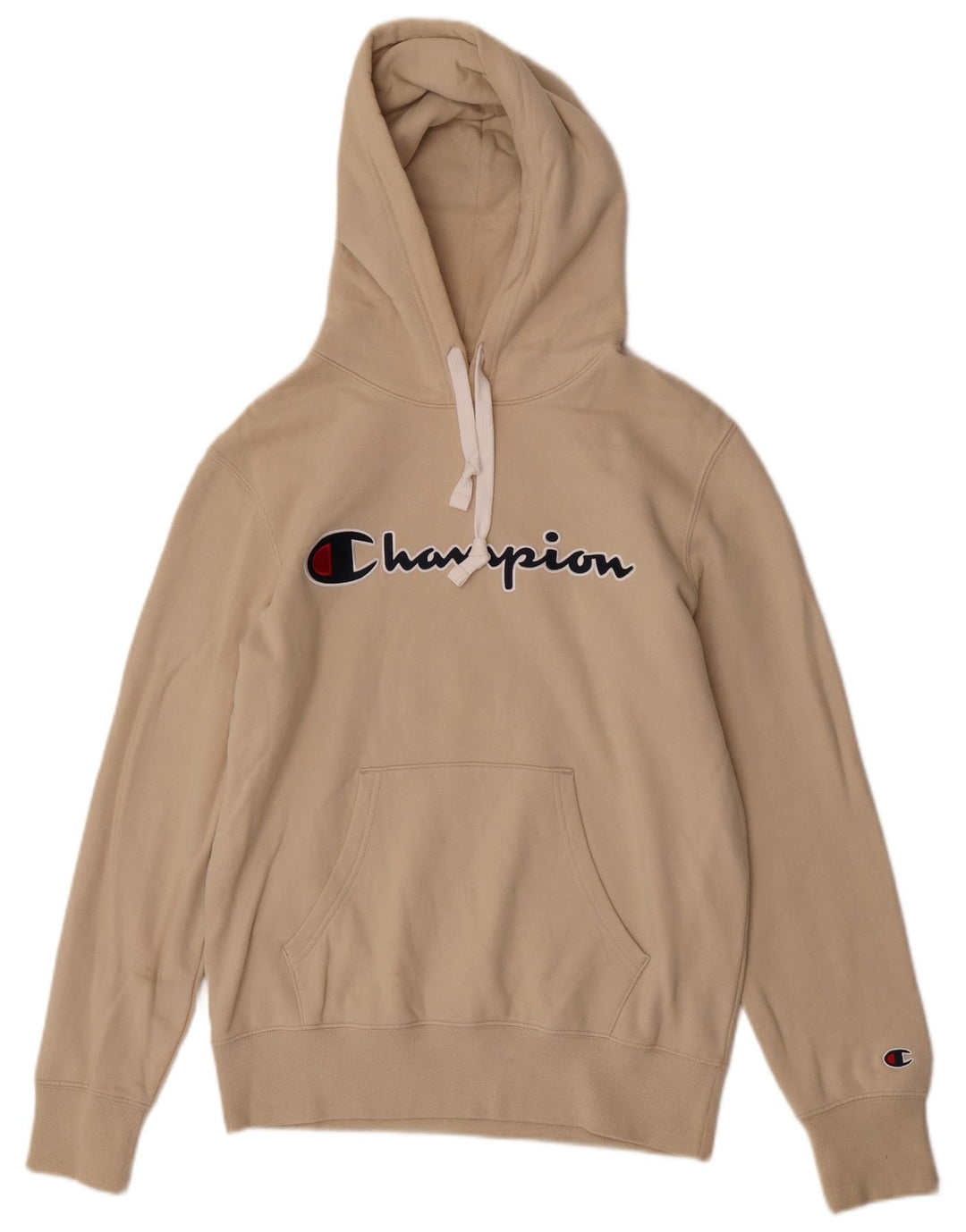 Felpa con cappuccio da uomo con vestibilità regolare grafica Champion, cotone beige medio
