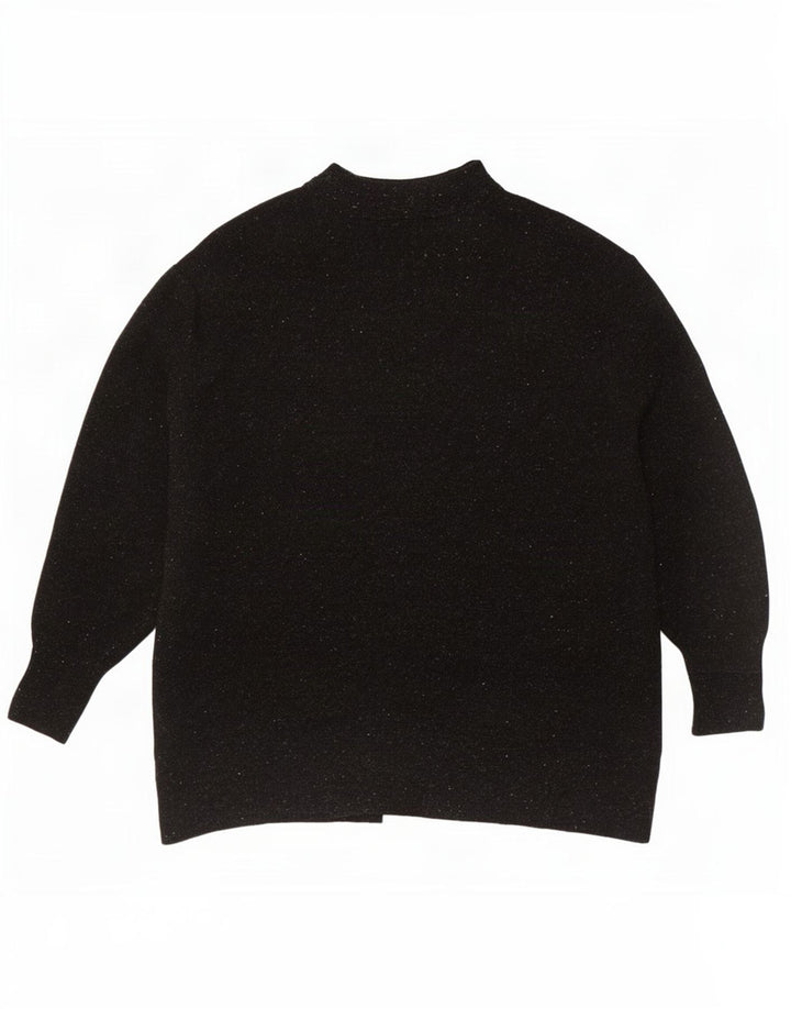Maglione cardigan oversize da donna Cos UK 10 piccolo lana screziata nera
