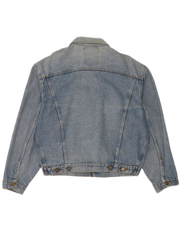 Carrera Mens Distressed Denim Jacket UK 36 Small Blue Cotton