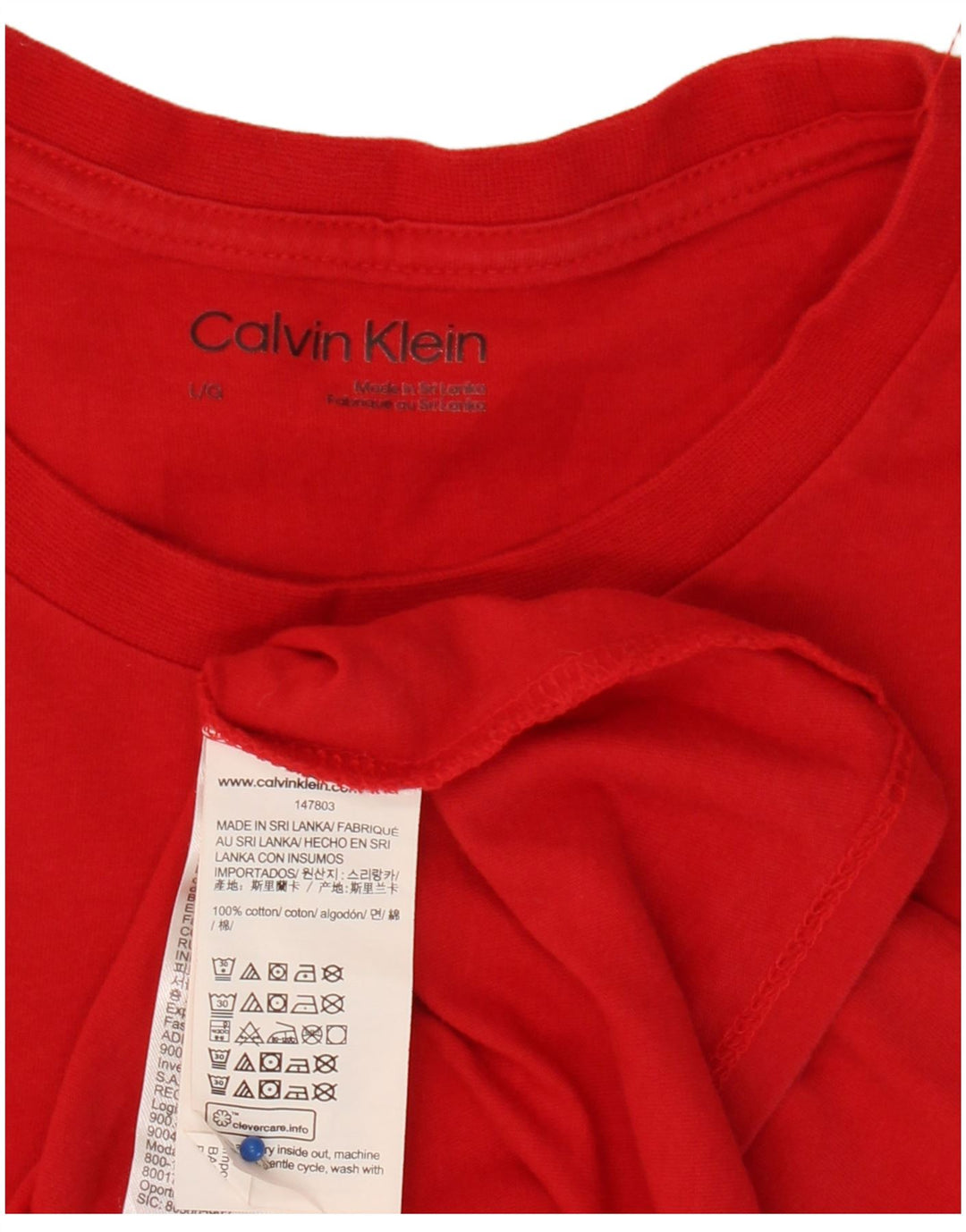 CALVIN KLEIN T-shirt grafica da uomo Top grande in cotone rosso