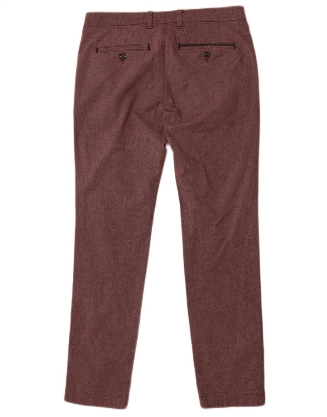 Pantaloni da abito dritti da uomo Ted Baker W32 L31 Maroon Cotton
