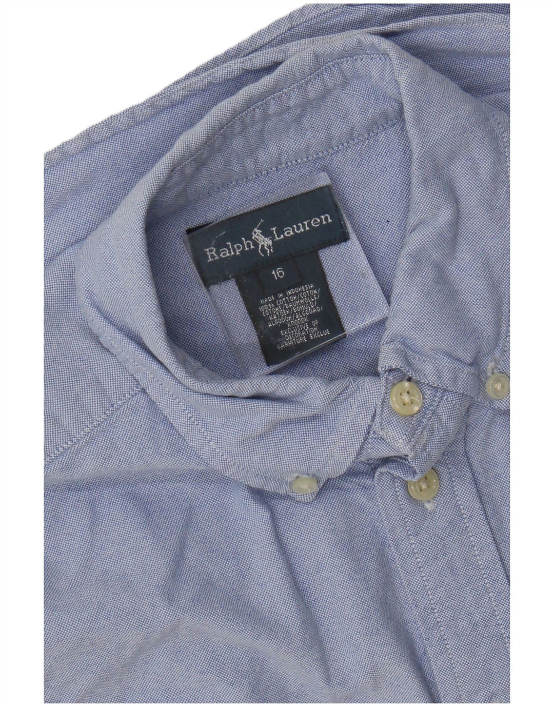 Camicia Ralph Lauren Ragazzo 15-16 Anni Cotone Blu