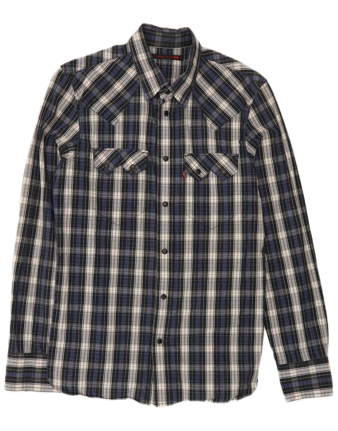Camicia da uomo Levi's in cotone a quadri blu navy medio