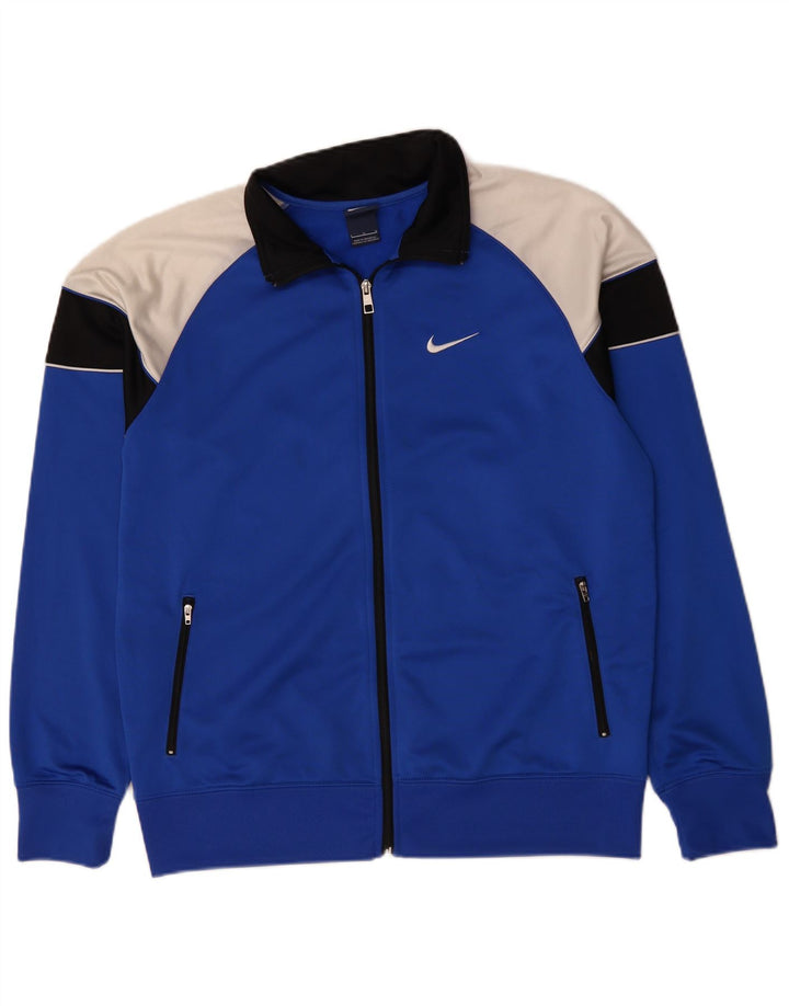 Giacca da tuta da uomo Nike, giacca grande, in poliestere color block blu
