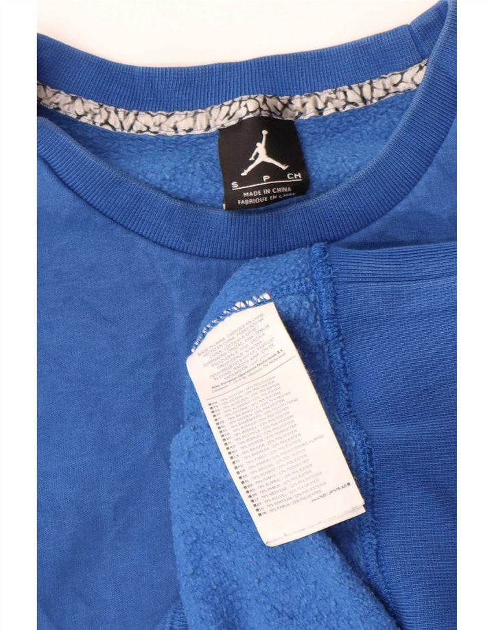 Felpa con motivo astratto Jordan da uomo, piccola, in cotone blu