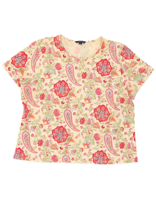 T-shirt oversize da donna Lands End Top UK 18/20 XL Paisley multicolore