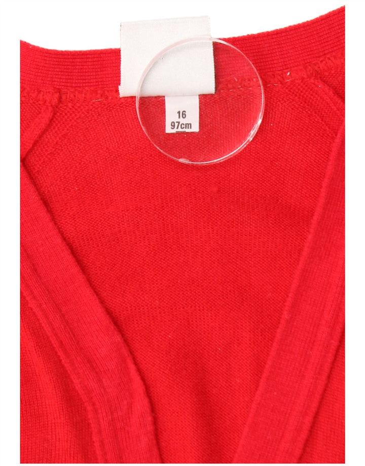 Maglione cardigan da donna FIRST AVENUE UK 16 Large Red New Wool