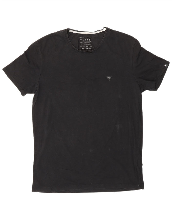 Guess T-shirt da uomo Top Large in cotone nero