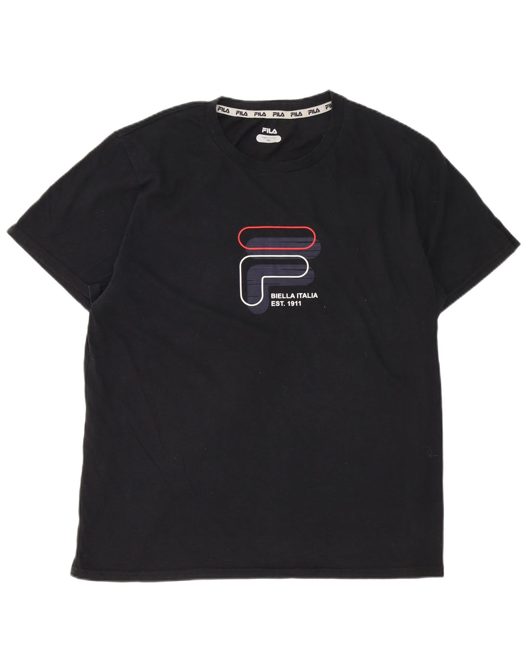 T-shirt grafica da uomo FILA Top 2XL cotone nero