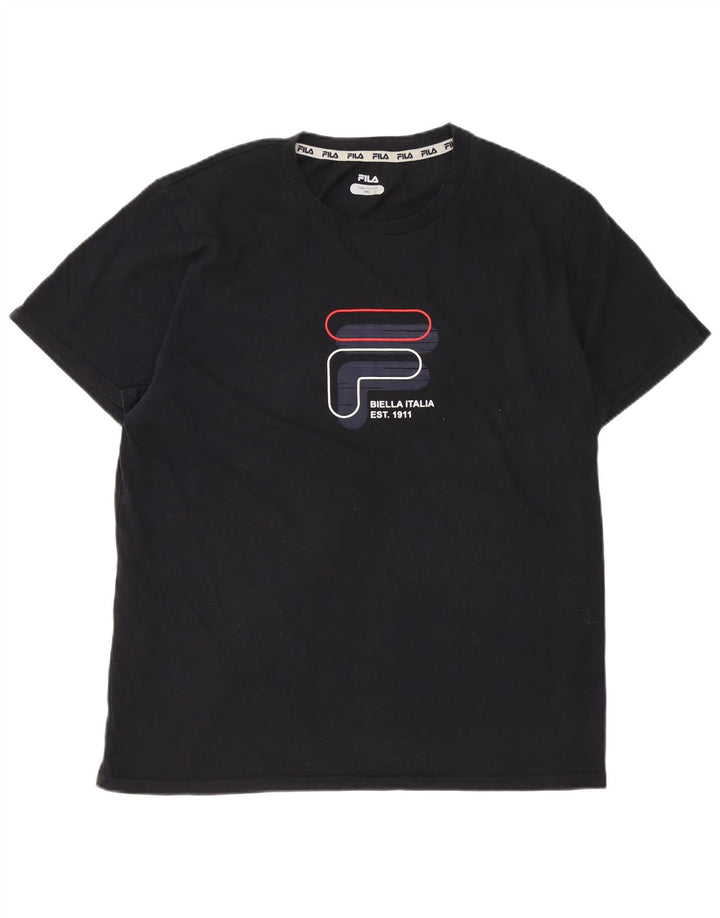 T-shirt grafica da uomo FILA Top 2XL cotone nero