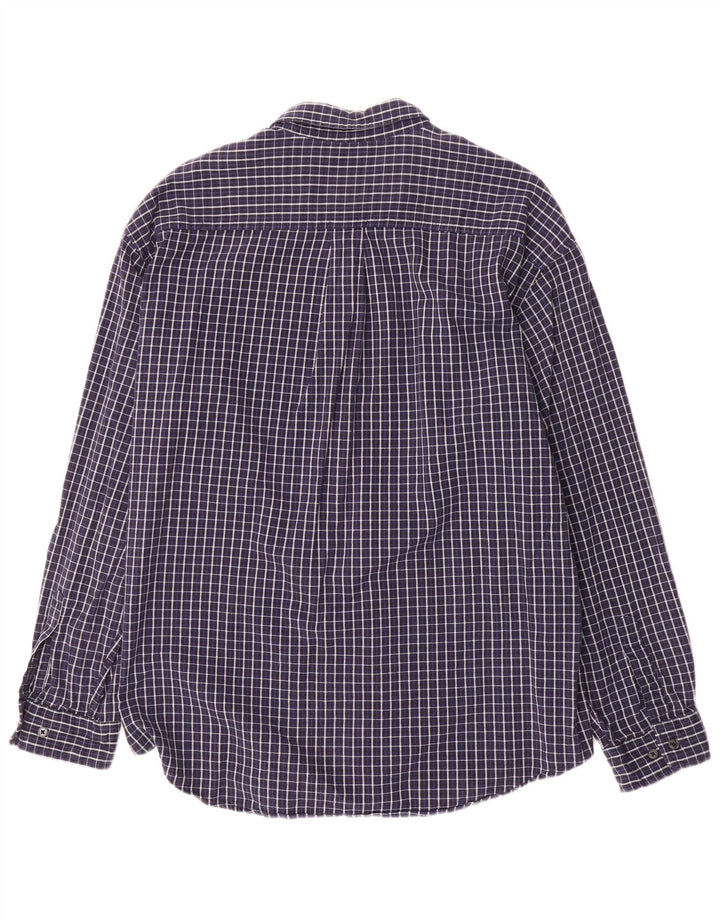 DOCKERS Camicia da uomo in flanella XL in cotone a quadri blu navy
