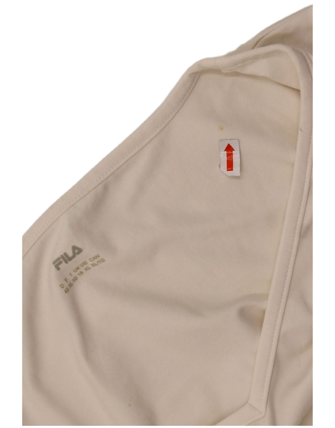T-shirt da donna FILA Top UK 16 grande nylon bianco sporco