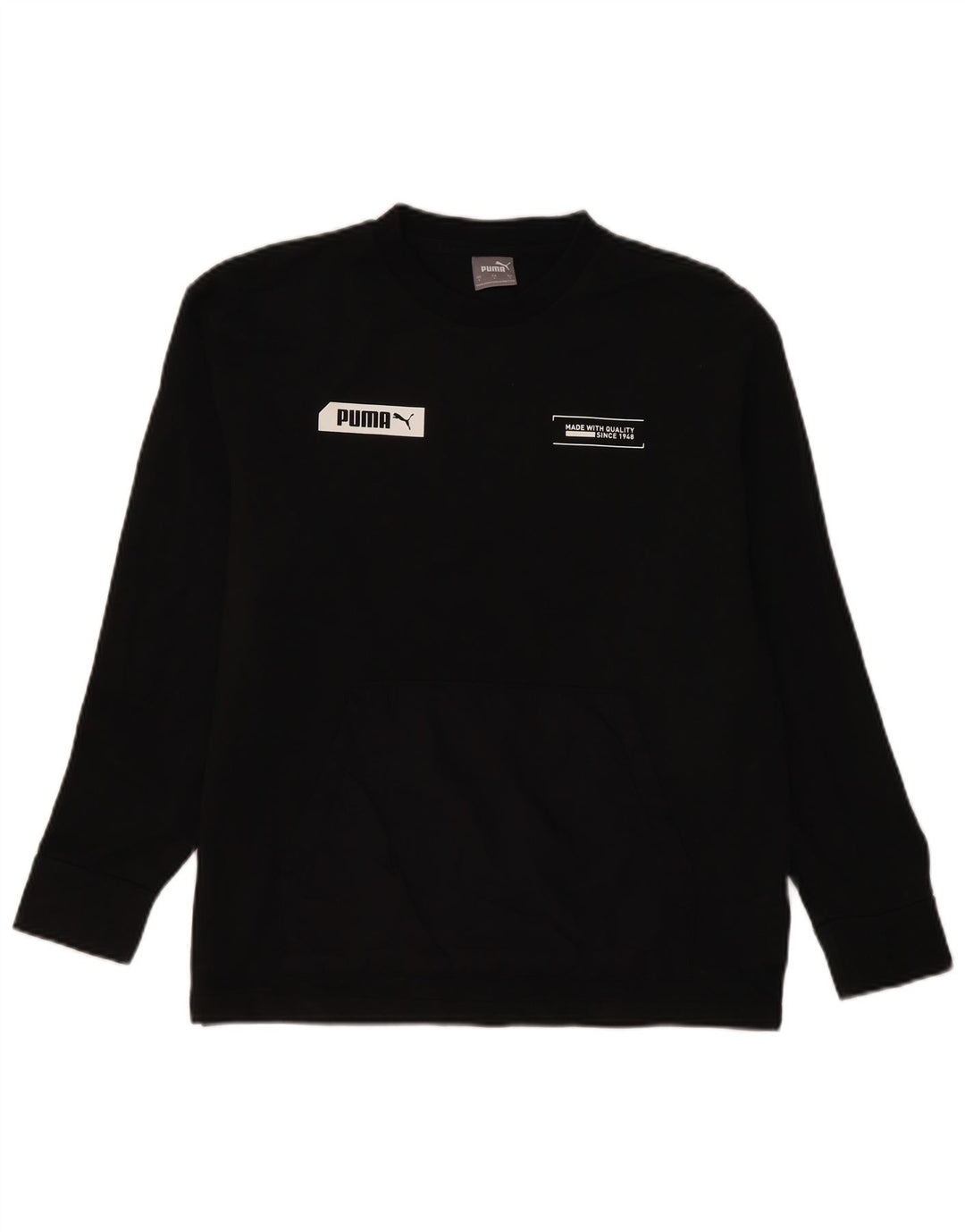 Felpa grafica da uomo Puma Maglione piccolo cotone nero
