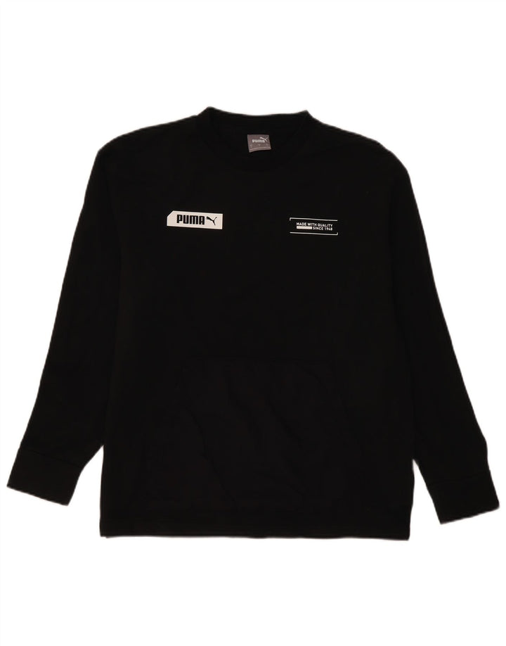 Felpa grafica da uomo Puma Maglione piccolo cotone nero