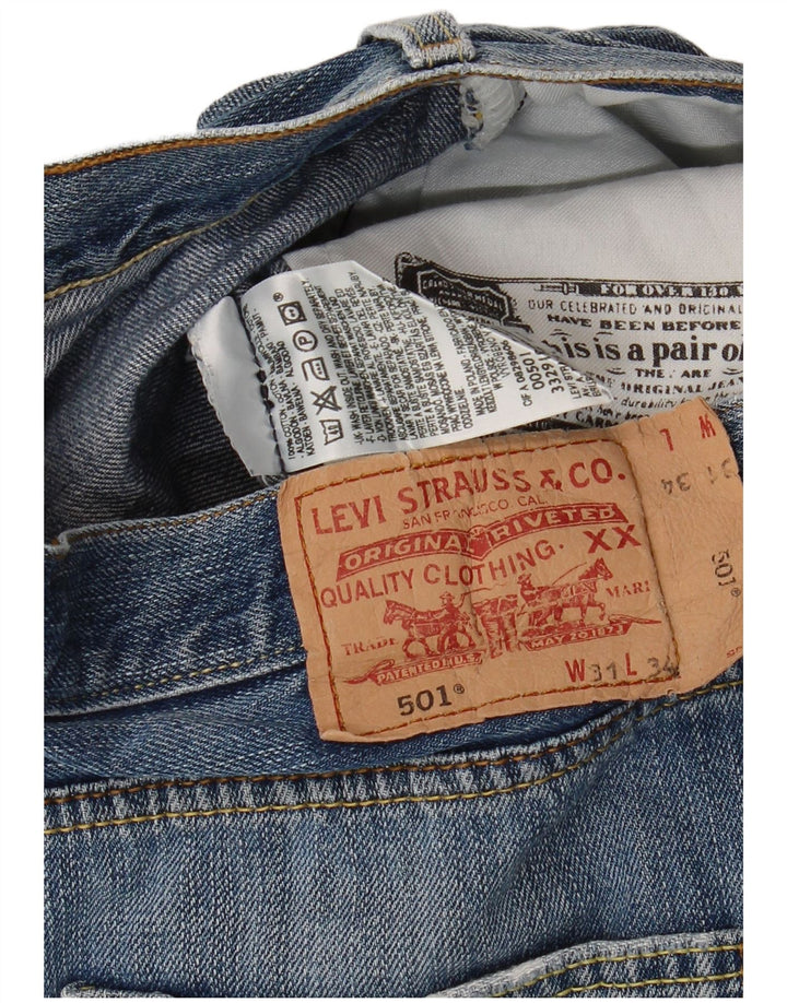 Levi's Uomo 501 Jeans dritti invecchiati W31 L31 Cotone blu