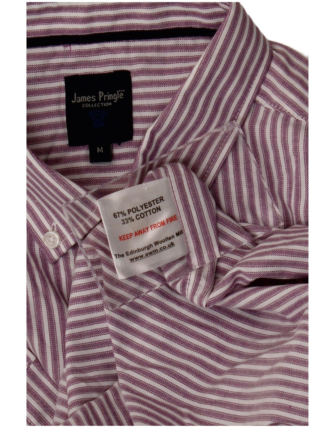 JAMES PRINGLE Camicia a maniche corte da uomo Poliestere gessato viola medio