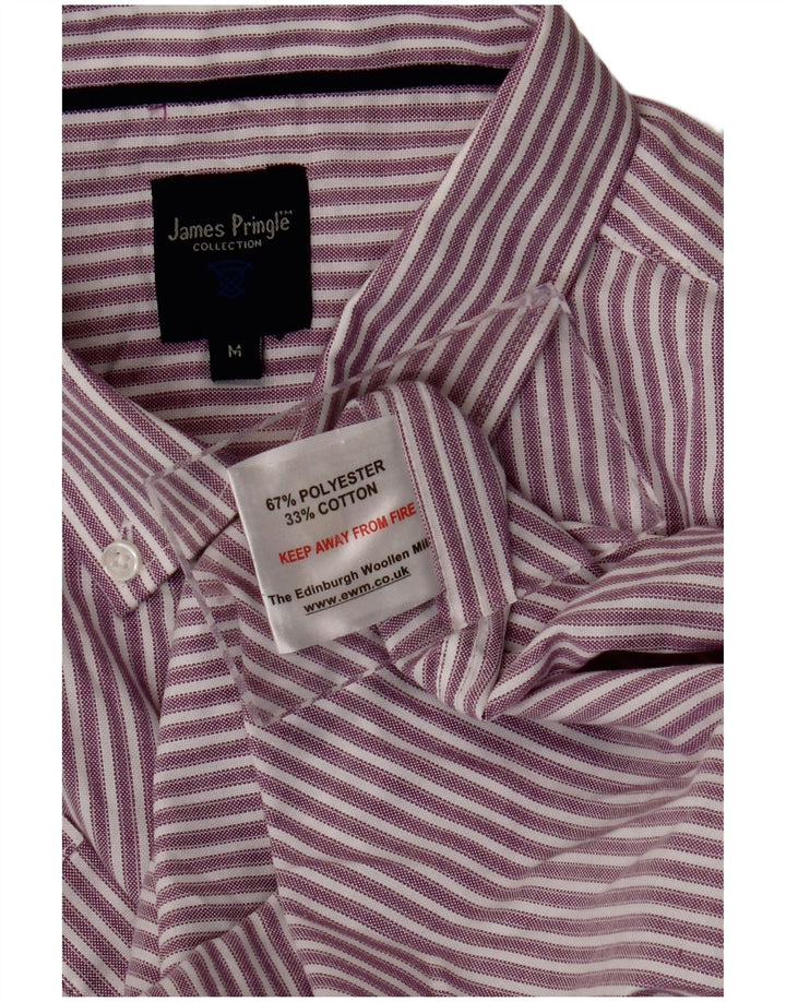 JAMES PRINGLE Camicia a maniche corte da uomo Poliestere gessato viola medio