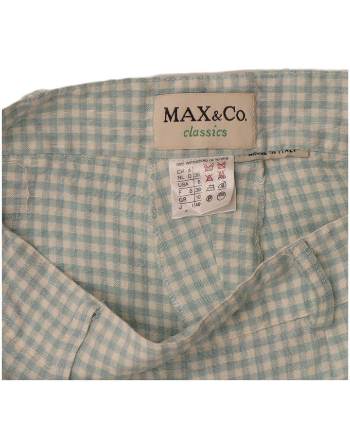 Max & Co. Pantaloncini casual classici da donna UK 10 Small W27 Green Gingham