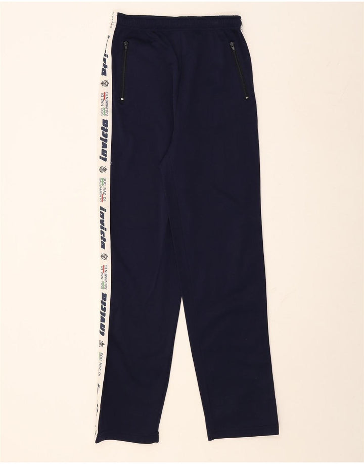 INVICTA Mens Graphic Tracksuit Trousers Medium Navy Blue Colourblock Vintage Invicta and Second-Hand Invicta from Messina Hembry 
