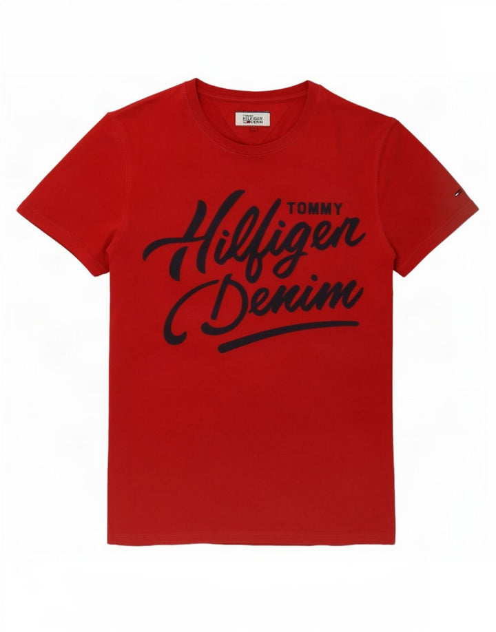 T-shirt grafica da uomo Tommy Hilfiger Top piccola in cotone rosso