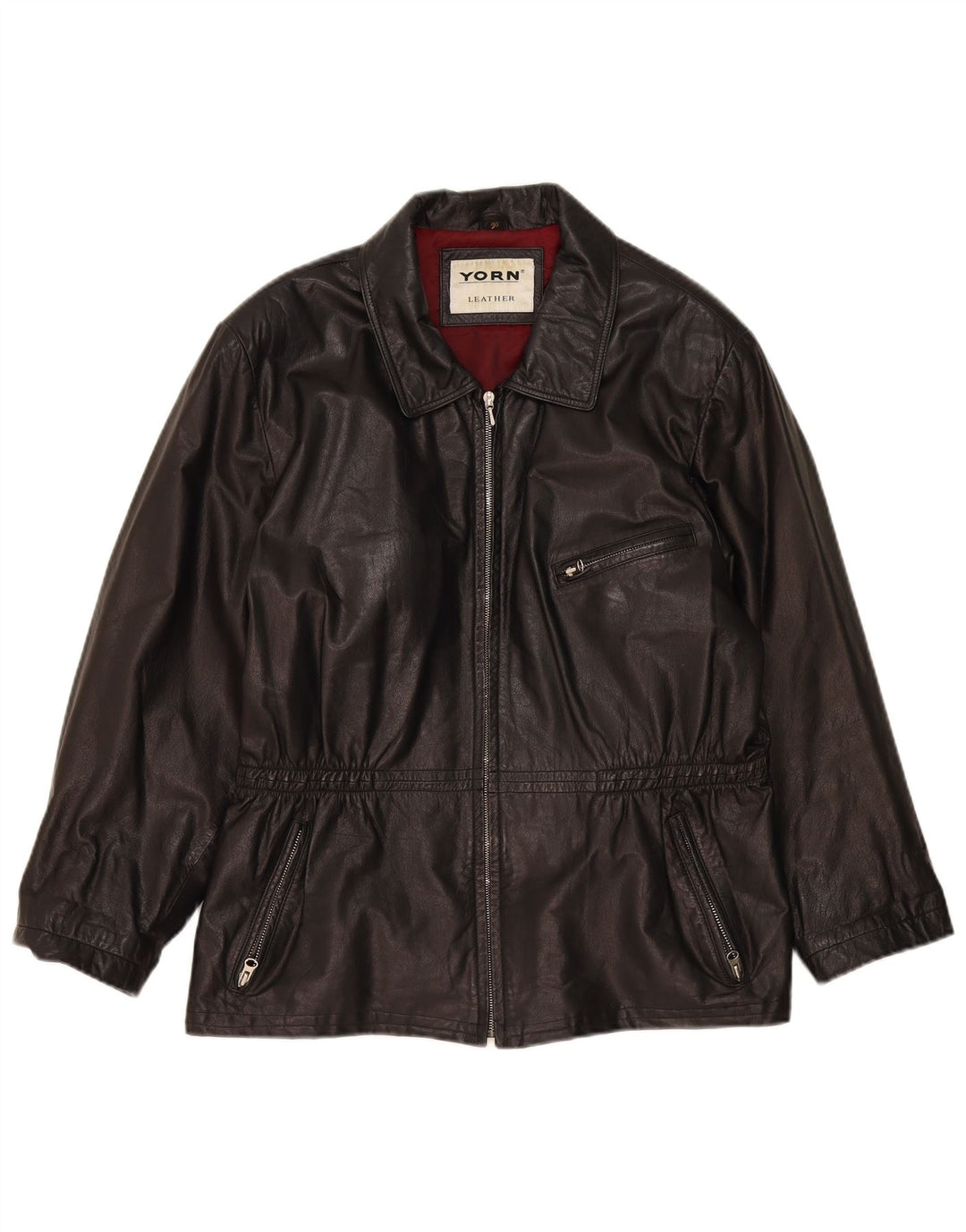 Giacca in pelle oversize da donna Yorn EU 40 Pelle nera media