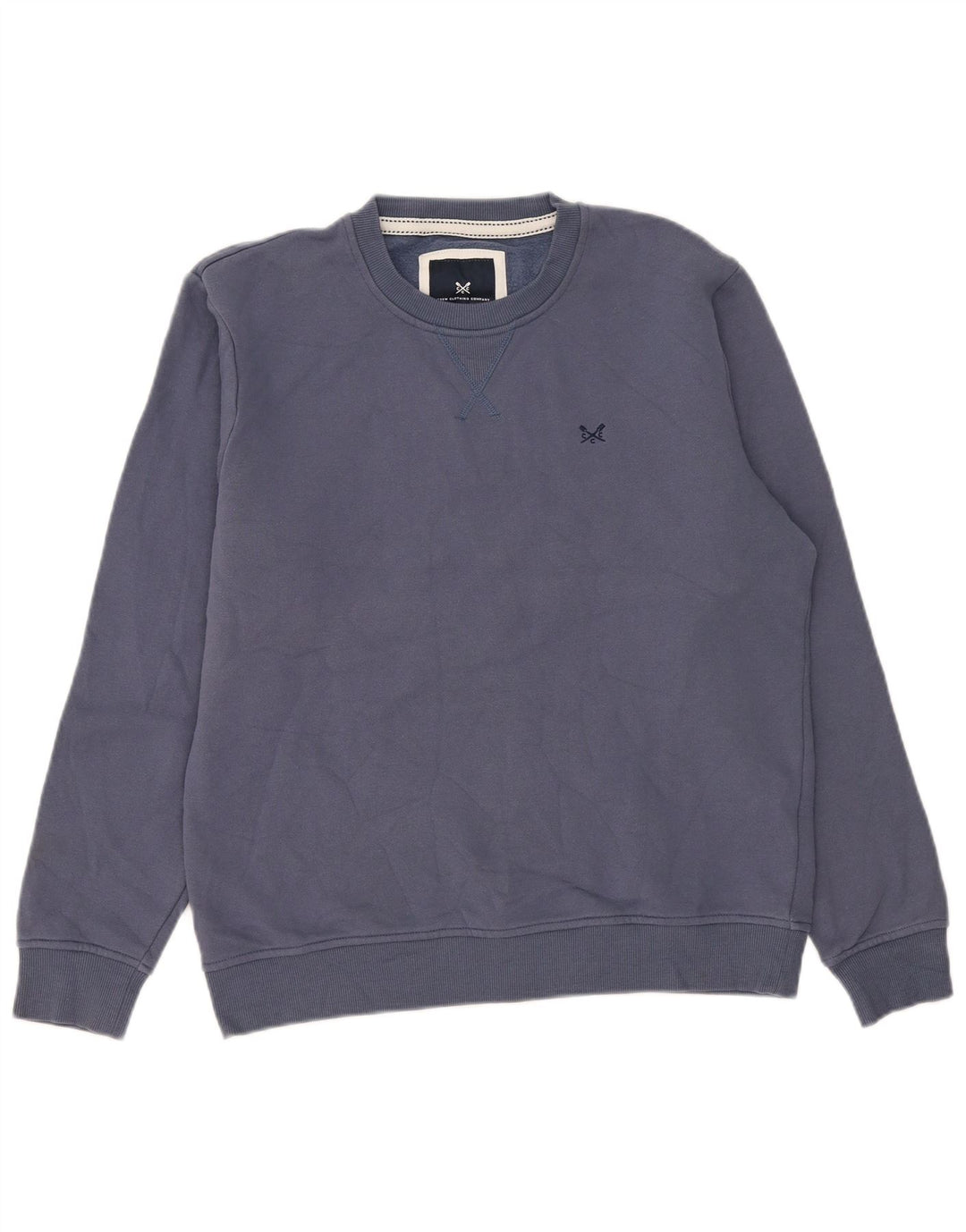Crew Clothing Felpa da uomo Maglione in cotone blu medio