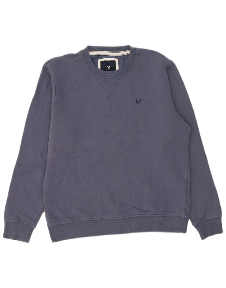 Crew Clothing Felpa da uomo Maglione in cotone blu medio
