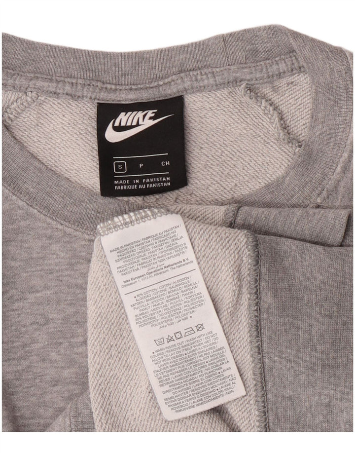 Felpa oversize da donna Nike, maglione UK 10, piccolo cotone grigio screziato