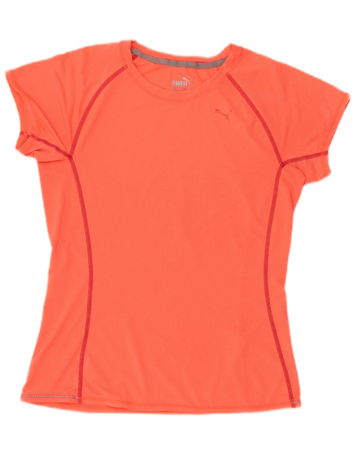 PUMA T-shirt da donna Top UK 8 Small Arancione Poliestere